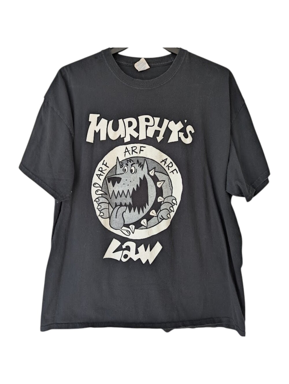 Murphys Law NYHC Band T-Shirt Mens 2XL Black Arf Arf Bulldog Hardcore Tee 24x30